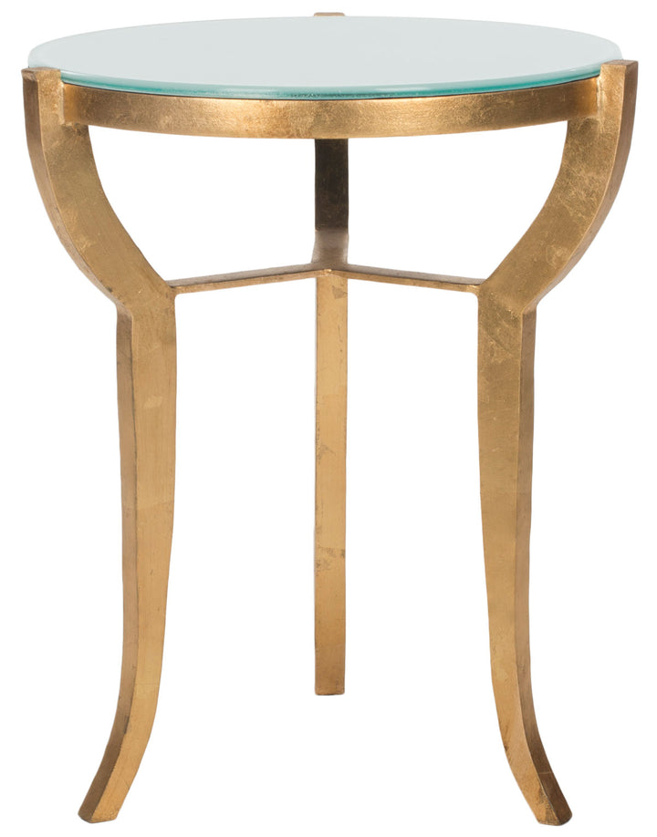 Safavieh Ormond Mirror Top Gold Leaf Accent Table