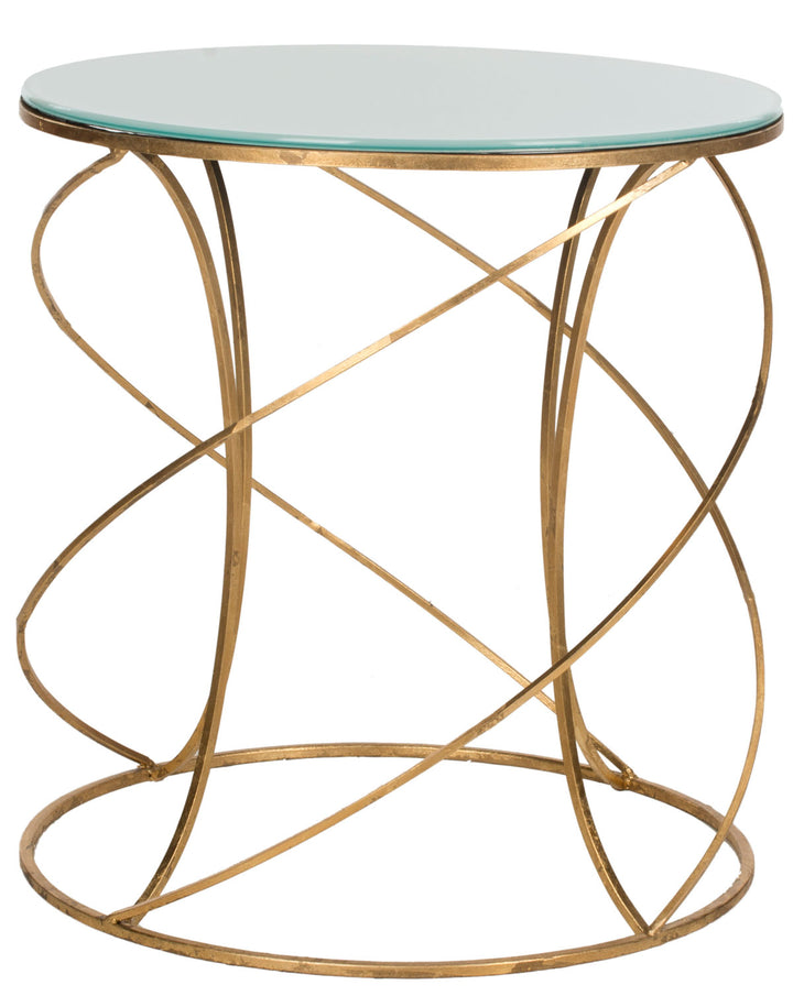 Safavieh Cagney Glass Top Round Accent Table