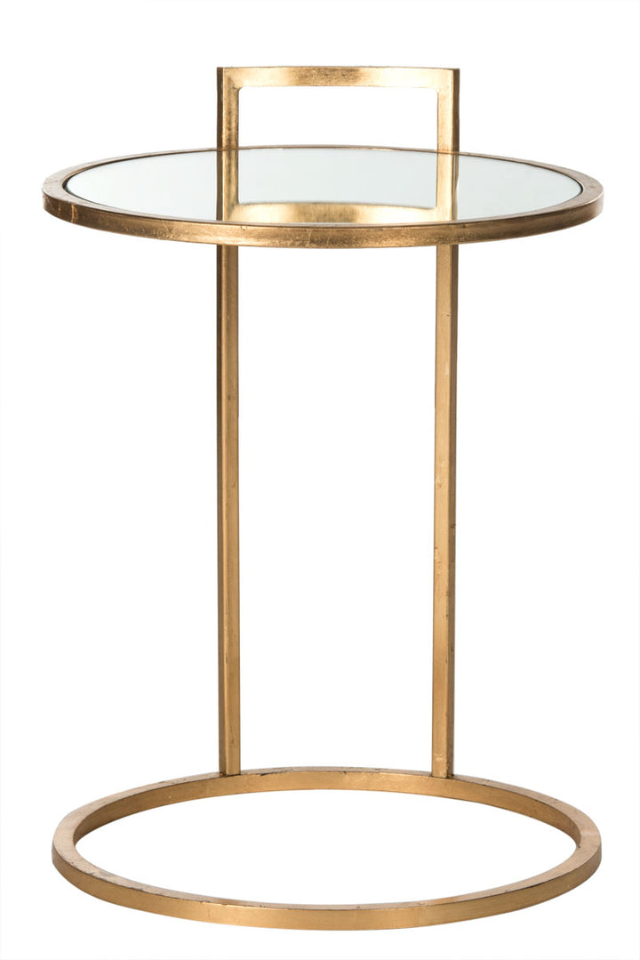 Safavieh Calvin Round Gold Leaf End Table