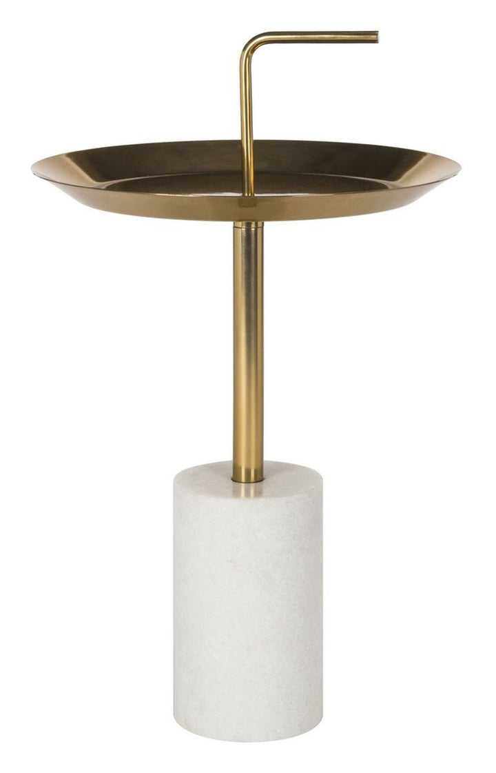 Safavieh Apollo Round Brass Top Side Table
