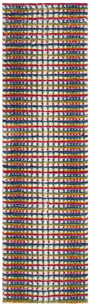 Safavieh Fiesta Shag Power Loomed Jute, Polyester, Cotton Backing Rugs In Cream / Multi