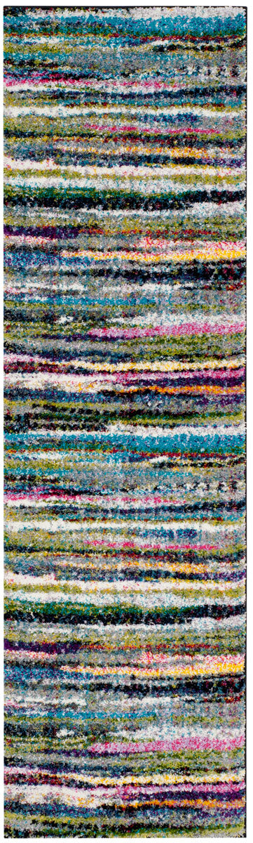 Safavieh Fiesta Shag Power Loomed Jute, Polyester, Cotton Backing Rugs In Multi