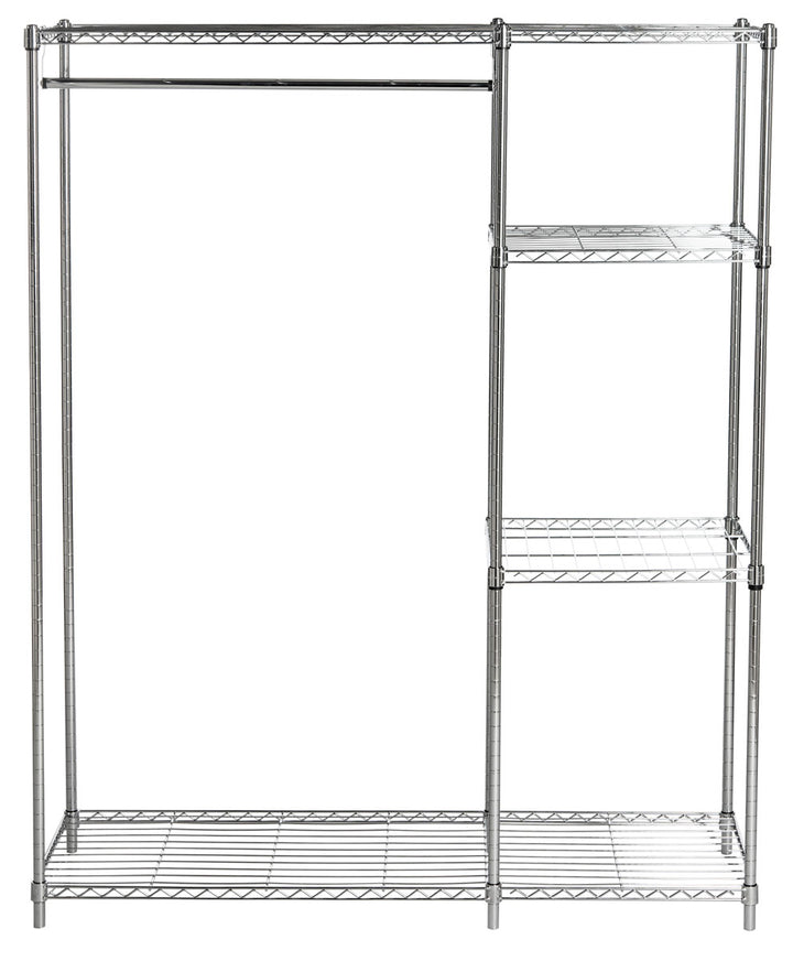 Safavieh Betsy Chrome Wire Adjustable Garment Rack (47.2 In. W X 17.7 In. D X 59.1 In. H)