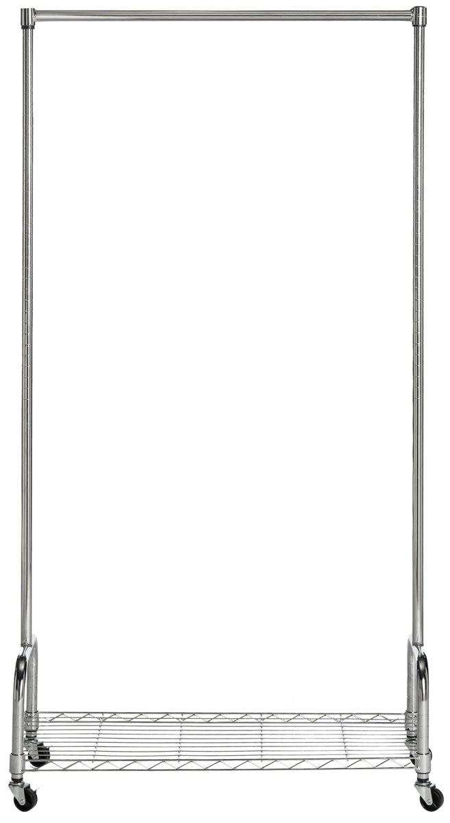 Safavieh Christian Chrome Wire Sngl Rod Clothes Rack (35.4 In. W X 13.8 In. D X 63 In. H)