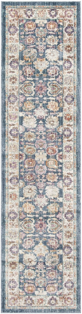 Safavieh Illusion Power Loomed Cotton Backing Rugs In Blue / Creme