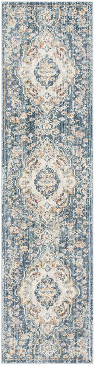 Safavieh Illusion Power Loomed Cotton Backing Rugs In Cream / Blue