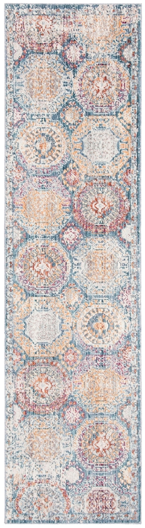 Safavieh Illusion Power Loomed Cotton Backing Rugs In Blue / Beige