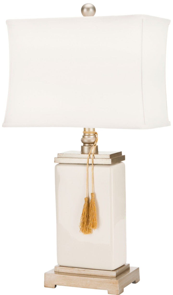 Safavieh Amiliana Cream Glazed 32-Inch H Tassel Lamp