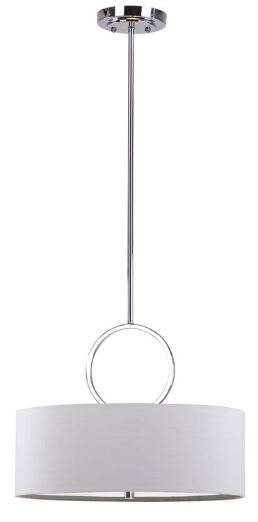 Safavieh Debonair 3 Light Chrome Ring 18 Inch Dia Drum Adjustable Pendant