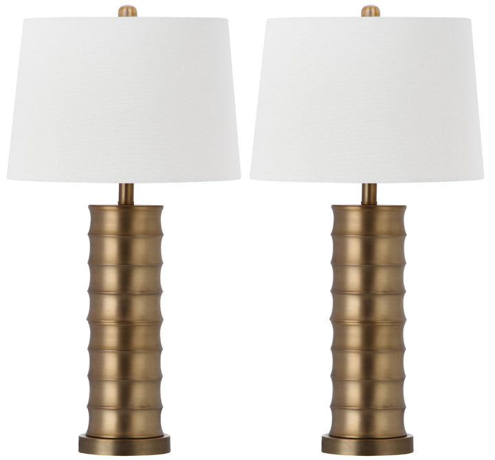 Safavieh Linus 28.5-Inch H Brass Column Table Lamp