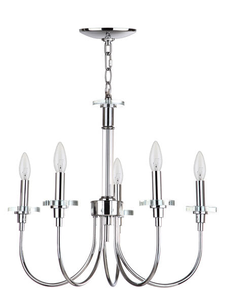 Safavieh Sharon 5 Light Chrome 21-Inch Dia Adjustable Chandelier