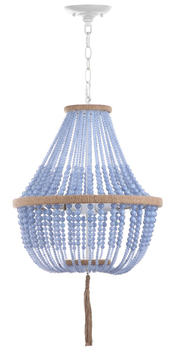 Safavieh Lush Kristi 3 Light 16.5-Inch Dia Blue Beaded Pendant