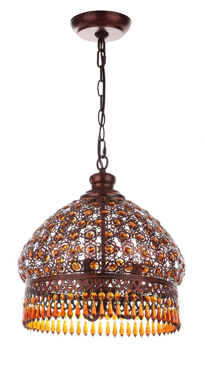 Safavieh Sultan Jeweled 3 Light Bronze 13.5-Inch Dia Pendant