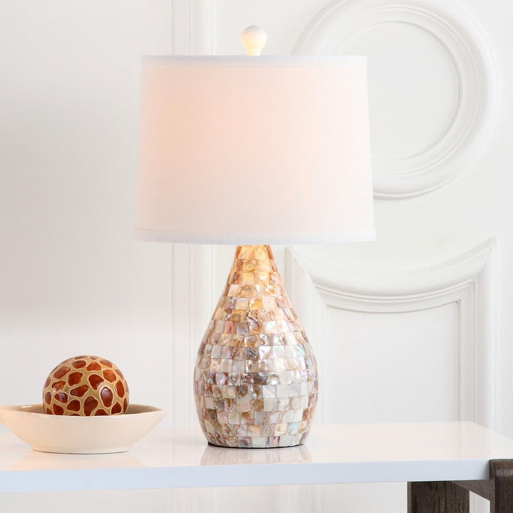 Safavieh Lauralie 20.5-Inch H Ivory Capiz Shell Lamp