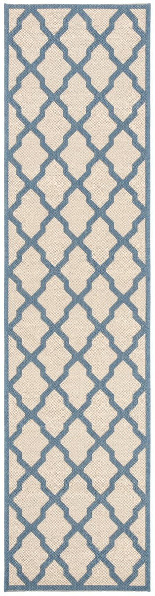 Safavieh Linden 100 Power Loomed Rugs In Cream / Blue