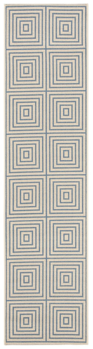 Safavieh Linden 100 Power Loomed Rugs In Cream / Blue