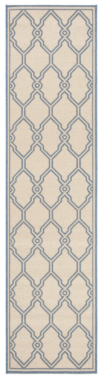 Safavieh Linden 100 Power Loomed Rugs In Cream / Blue