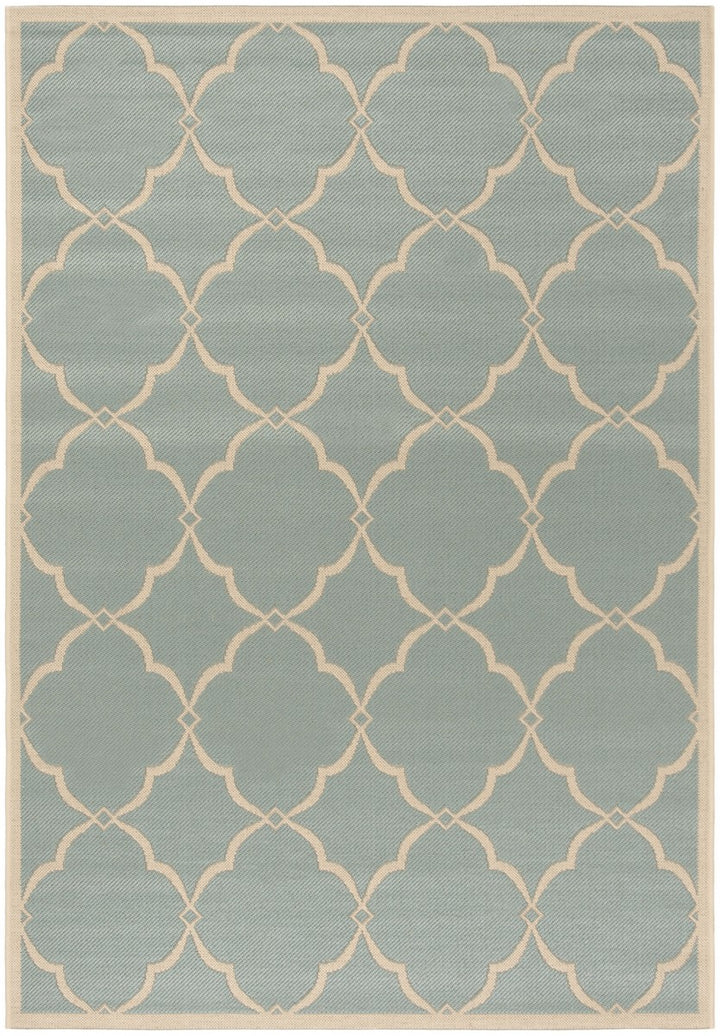 Safavieh Linden 100 Power Loomed Rugs In Aqua / Cream