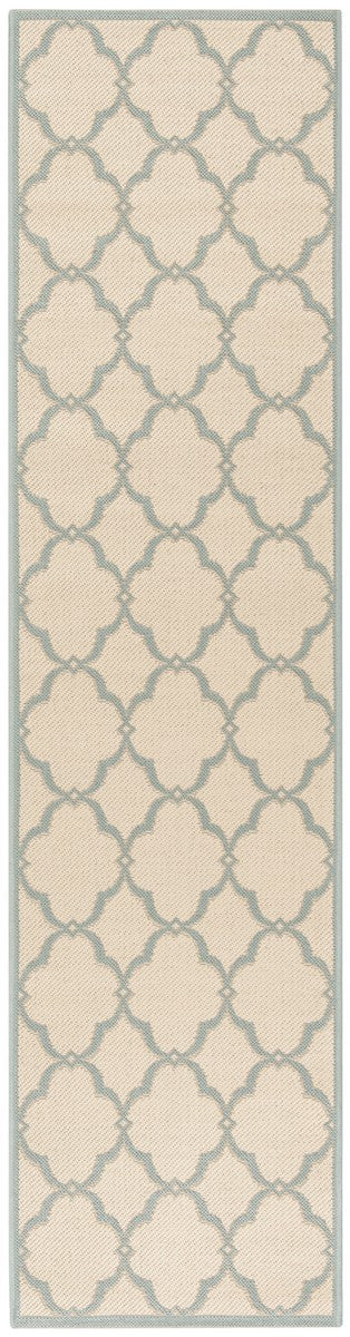 Safavieh Linden 100 Power Loomed Rugs In Cream / Aqua