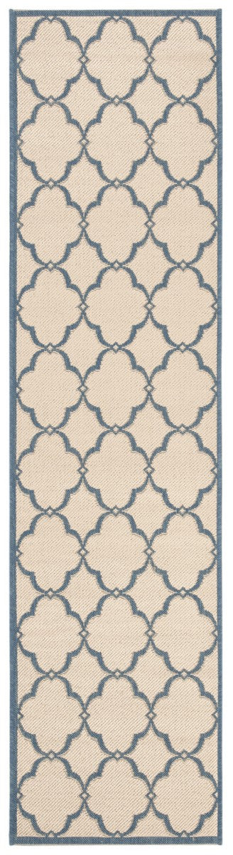 Safavieh Linden 100 Power Loomed Rugs In Cream / Blue