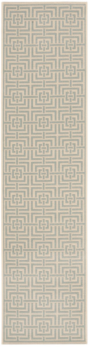 Safavieh Linden 100 Power Loomed Rugs In Cream / Aqua