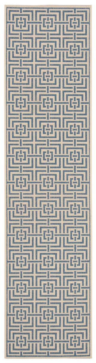 Safavieh Linden 100 Power Loomed Rugs In Cream / Blue