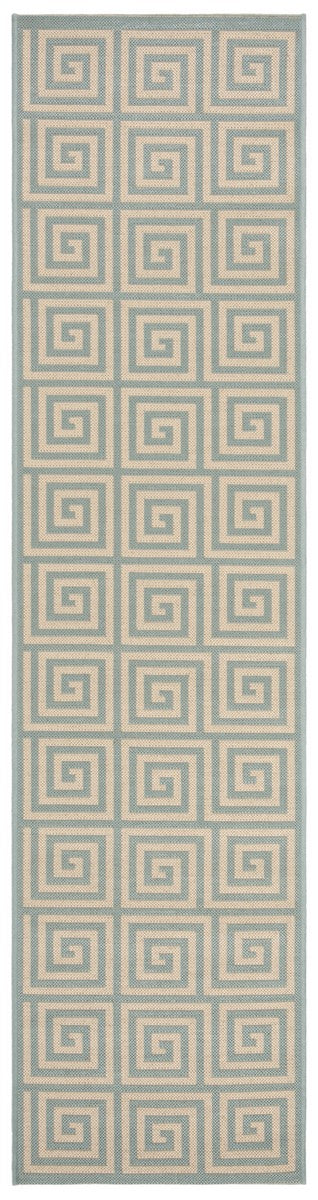 Safavieh Linden 100 Power Loomed Rugs In Cream / Aqua