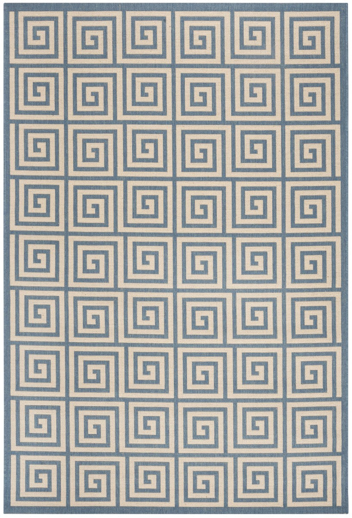 Safavieh Linden 100 Power Loomed Rugs In Cream / Blue