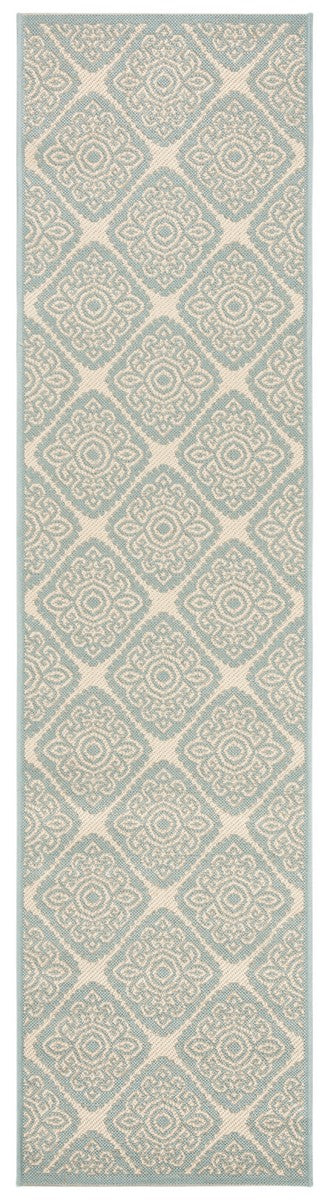 Safavieh Linden 100 Power Loomed Rugs In Cream / Aqua