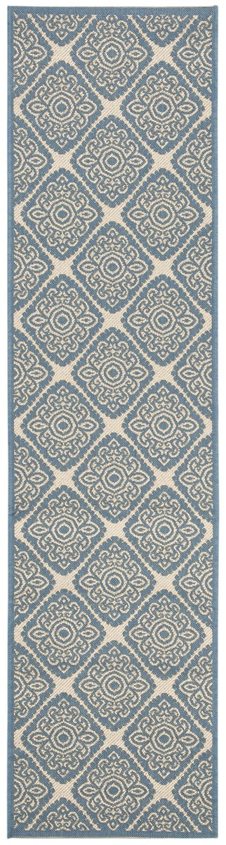 Safavieh Linden 100 Power Loomed Rugs In Cream / Blue