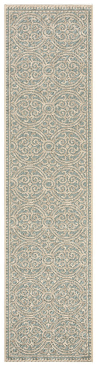 Safavieh Linden 100 Power Loomed Rugs In Cream / Aqua