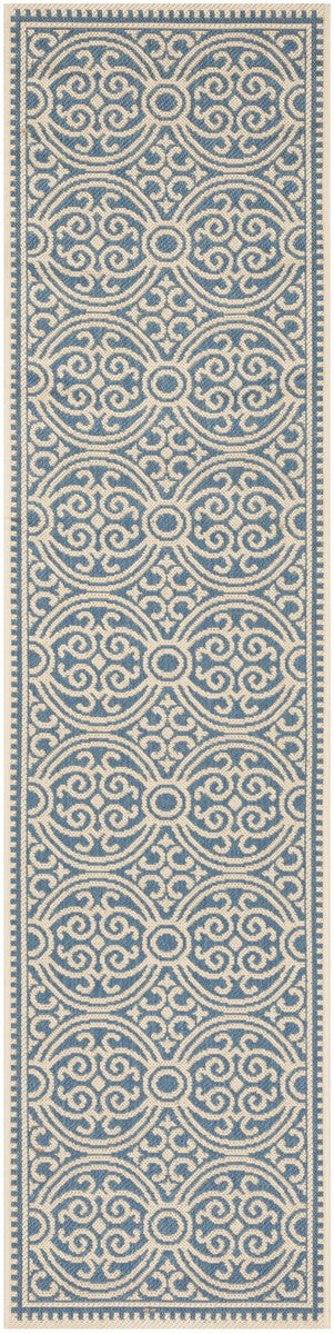 Safavieh Linden 100 Power Loomed Rugs In Cream / Blue