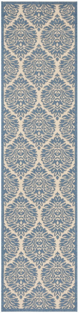 Safavieh Linden 100 Power Loomed Rugs In Cream / Blue