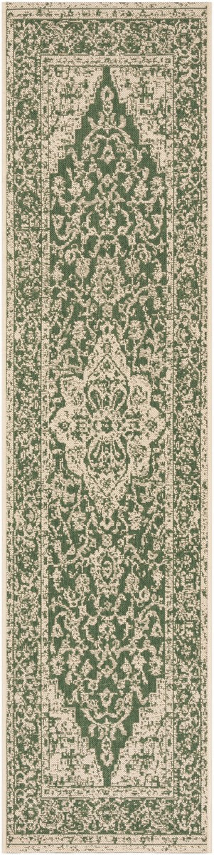 Safavieh Linden 100 Power Loomed Rugs In Green / Creme
