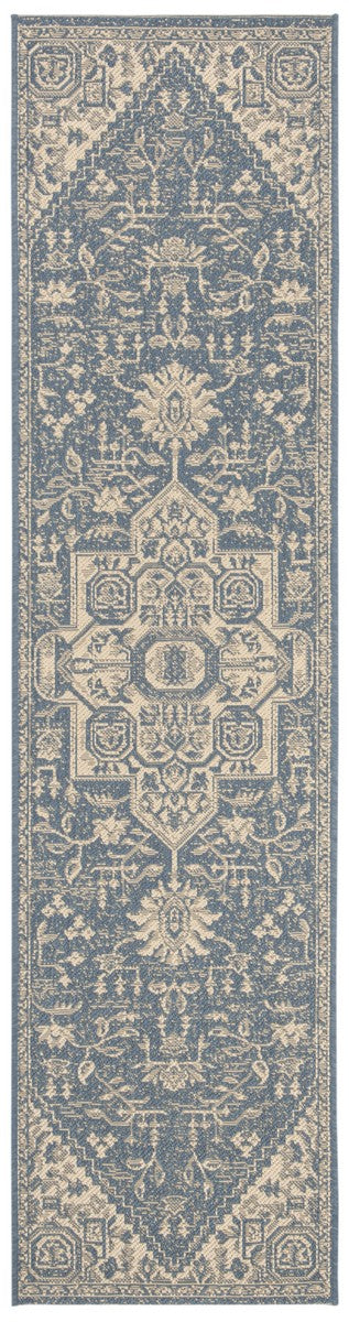 Safavieh Linden 100 Power Loomed Rugs In Cream / Blue