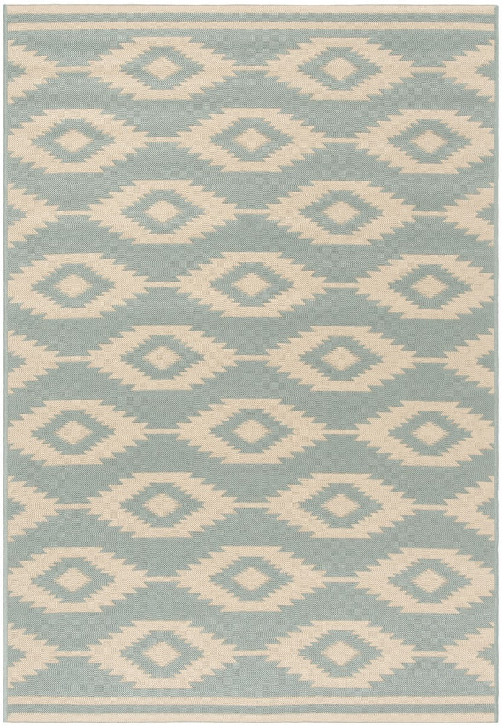 Safavieh Linden 100 Power Loomed Rugs In Cream / Aqua