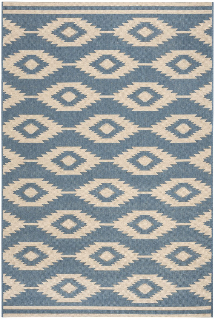 Safavieh Linden 100 Power Loomed Rugs In Cream / Blue