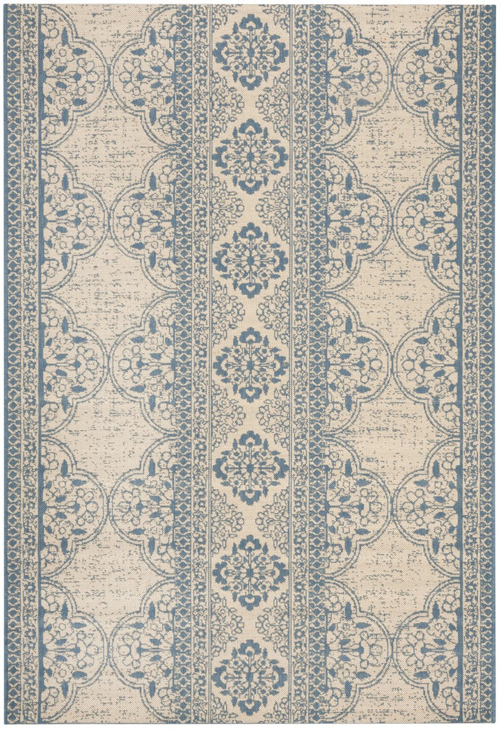 Safavieh Linden 100 Power Loomed Rugs In Blue / Creme