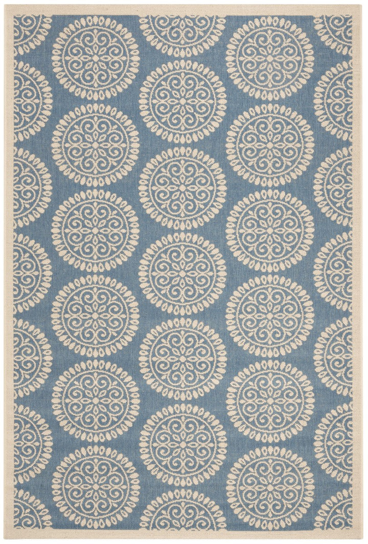 Safavieh Linden 100 Power Loomed Rugs In Blue / Creme