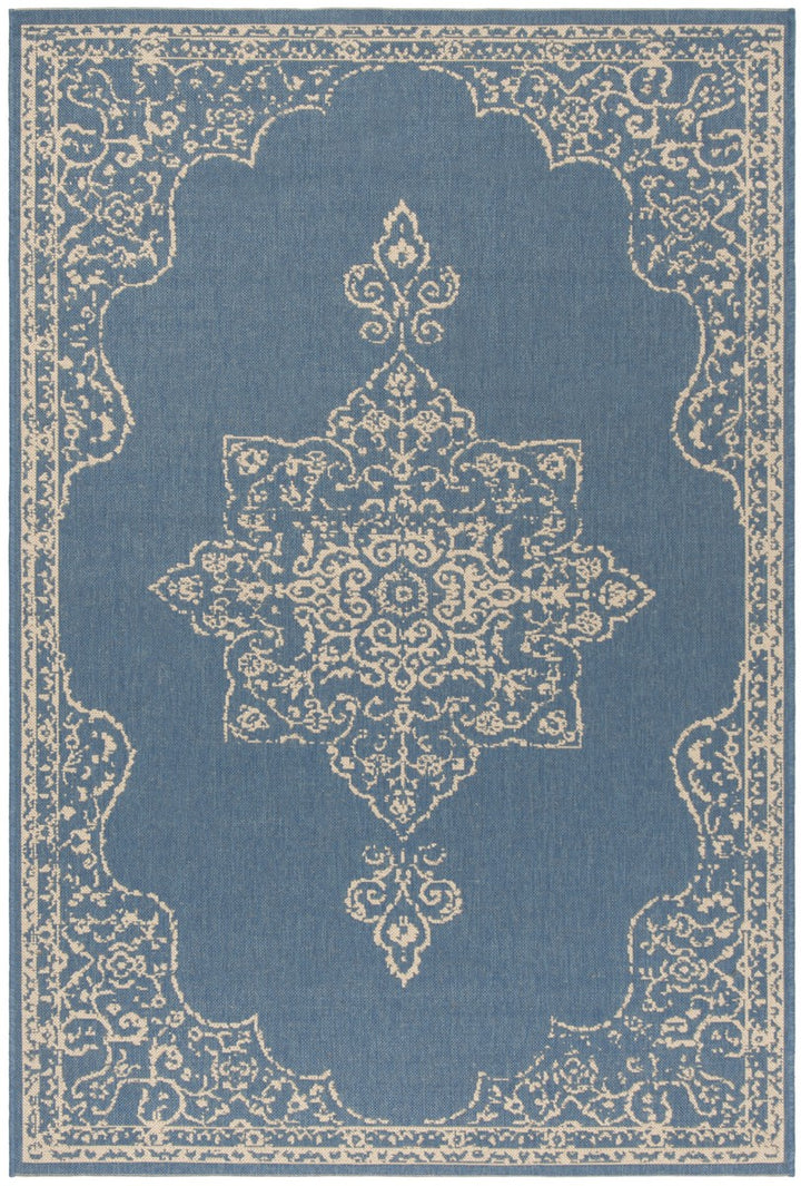 Safavieh Linden 100 Power Loomed Rugs In Cream / Blue