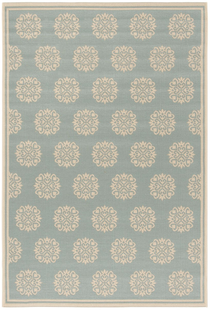 Safavieh Linden 100 Power Loomed Rugs In Aqua / Cream