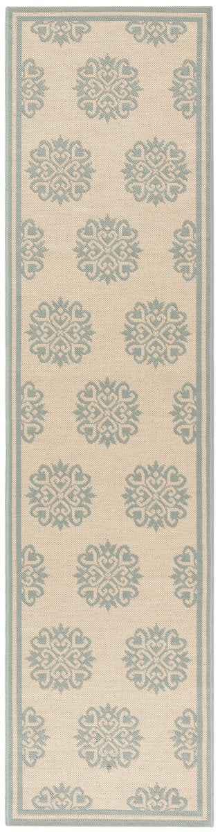 Safavieh Linden 100 Power Loomed Rugs In Cream / Aqua