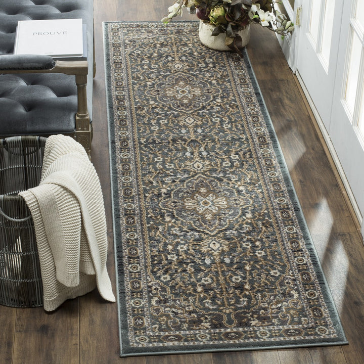 Safavieh Lyndhurst Power Loomed Jute Backing Rugs In Teal / Grey