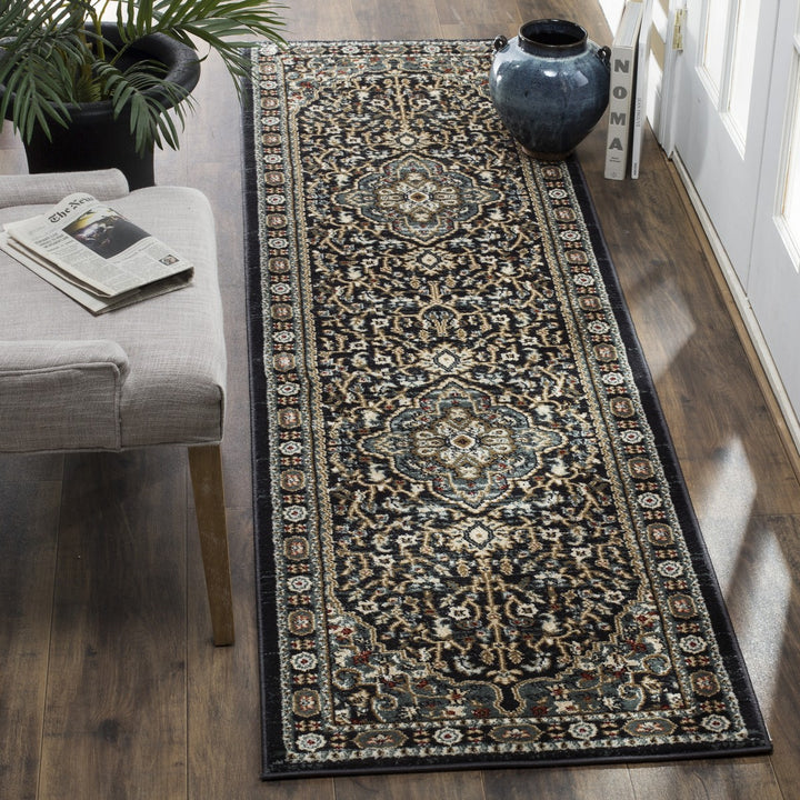 Safavieh Lyndhurst Power Loomed Jute Backing Rugs In Anthracite / Teal