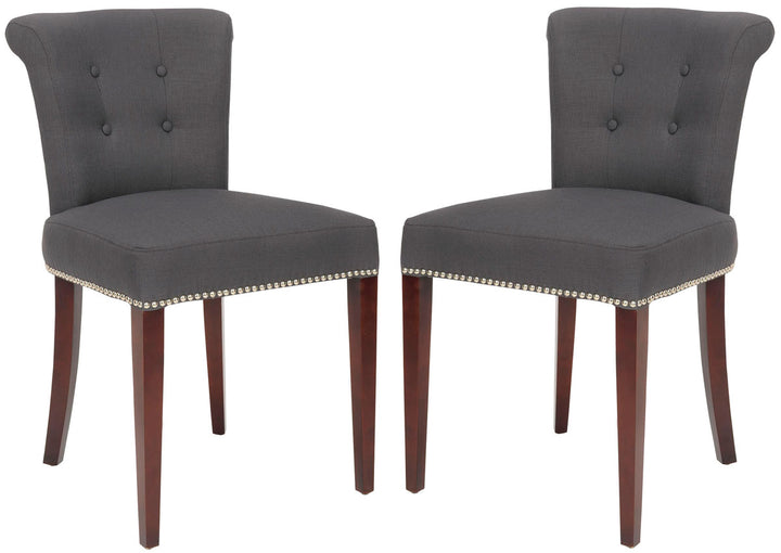 Safavieh Arion 21''H Linen Ring Chair - Nickel Nail Heads (Set Of 2)