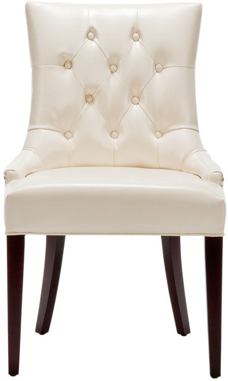 Safavieh Amanda 19''H Leather Tufted Chair - Nickel Nail Heads