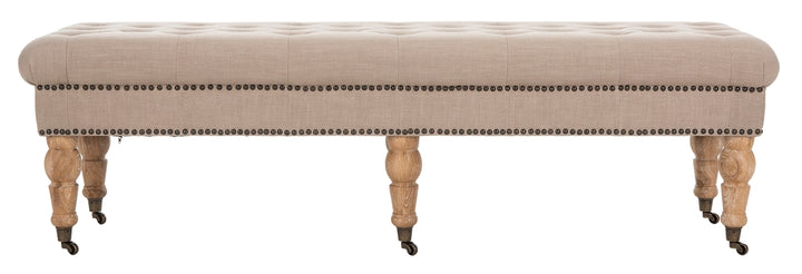 Safavieh Barney Tufted Bench - Brass Nail Heads