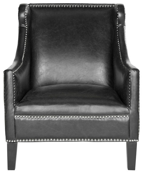 Safavieh Mckinley Leather Club Chair - Silver Nail Heads