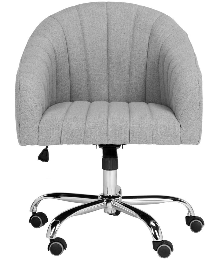 Safavieh Themis Linen Chrome Leg Swivel Office Chair