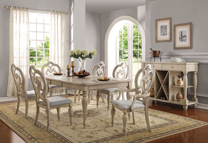 ACME Abelin Dining Table, Antique White